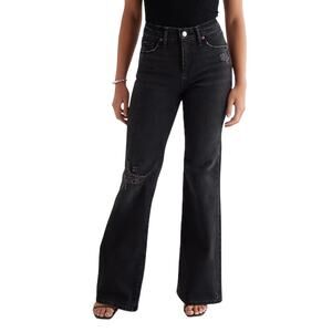 Express Dark Charcoal Flare Jeans